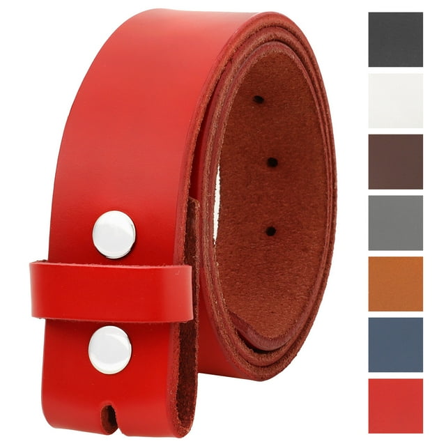Falari Replacement Genuine Leather Belt Strap Without Buckle Snap on Strap 1.5" Wide 8005