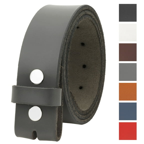 Falari Replacement Genuine Leather Belt Strap Without Buckle Snap on Strap 1.5" Wide 8005