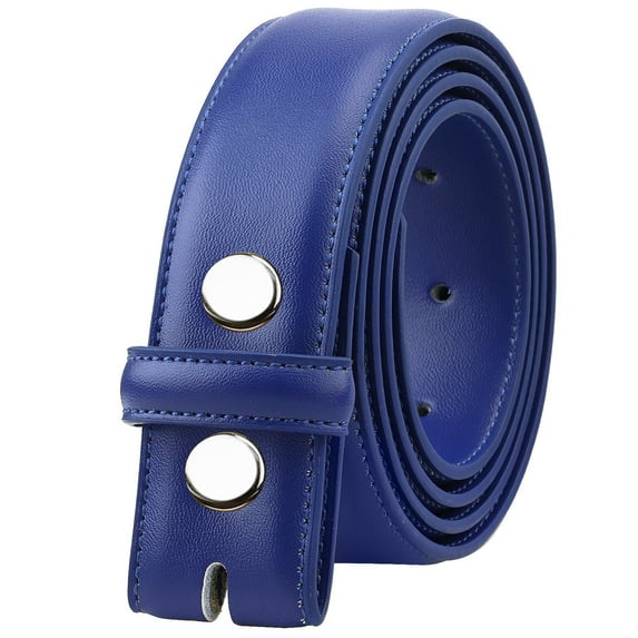Falari Replacement Leather Dress Belt Strap Without Buckle Snap on Strap 33mm fit 35mm Buckle - Royal XL