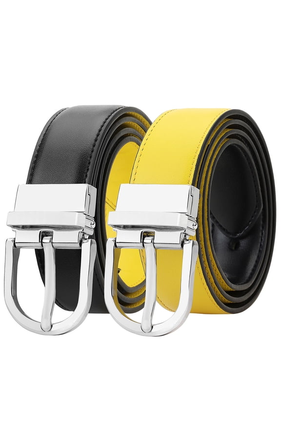 Reversible Buckle Fashion Genuine Leather Belt For Women Youth Kids Girl and Boy