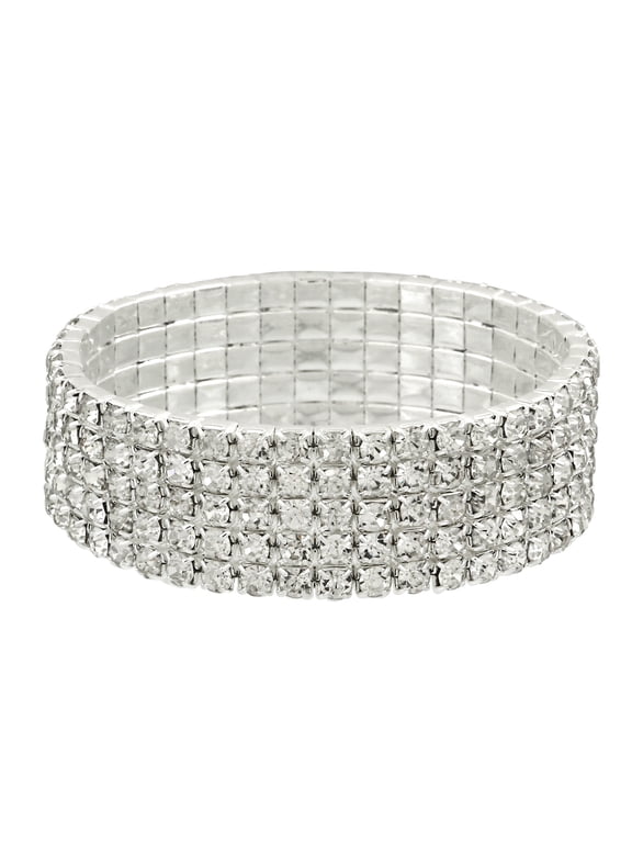 Rhinestone Crystal Stretch Bracelet Sparkle Wedding