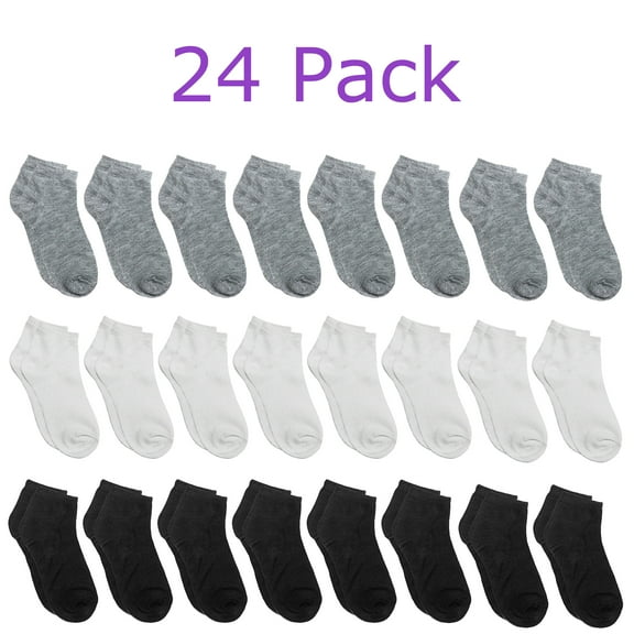 Falari Toddler Girls Kids Cotton Socks 12/24 Pairs Assorted 2-4 Years (24 Pairs)