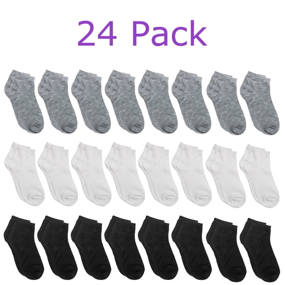 Falari Toddler Girls Kids Cotton Socks 12/24 Pairs Assorted 4-6 Years (24 Pairs)
