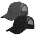 thumbnail image 1 of Falari Trucker Hat 2-Piece Set, 6 Panel, Cotton Mesh, Adjustable Size Baseball Cap - Black & Dark Gray, 1 of 7