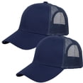 thumbnail image 1 of Falari Trucker Hat 2-Piece Set, 6 Panel, Cotton Mesh, Adjustable Size Baseball Cap - Navy & Navy, 1 of 7