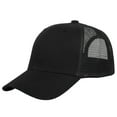 thumbnail image 1 of Falari Trucker Hat Baseball Cap Structured Plain Design 6 Panel, Adjustable Size - Black, 1 of 7