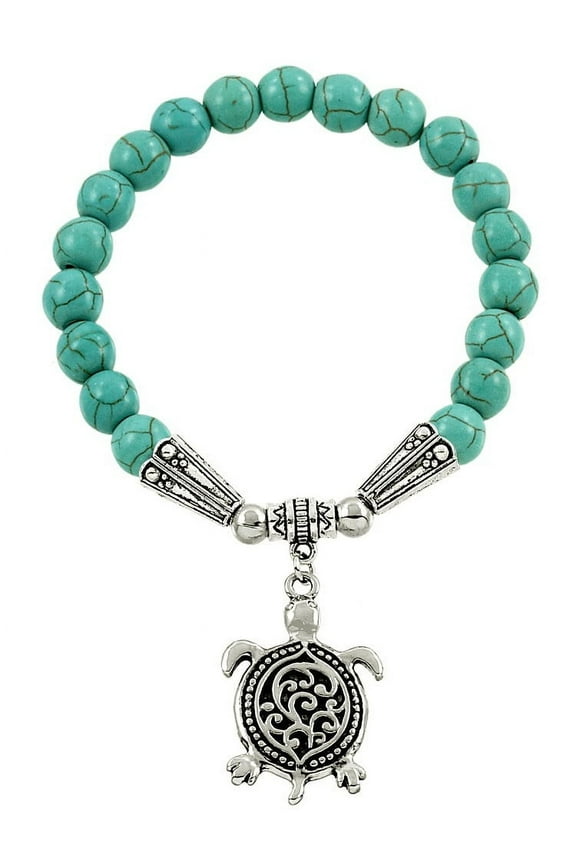 Turtle Lucky Charm Natural Gemstone Bracelet