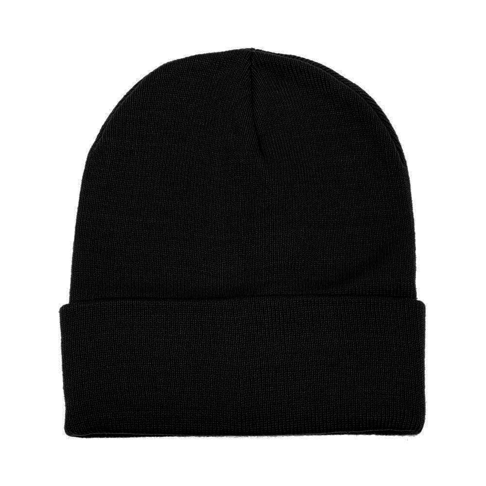 Falari Beanie Cap, Unisex, Knitted, Warm, Solid Black, 100