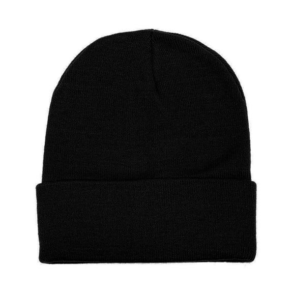 Falari Unisex Beanie Cap Knitted Warm Solid Color Black