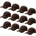 thumbnail image 1 of Falari Wholesale 12-Pack Baseball Cap Adjustable Size Plain Blank Solid Color Brown, 1 of 6
