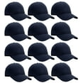 thumbnail image 1 of Falari Wholesale 12-Pack Baseball Cap Adjustable Size Plain Blank Solid Color Navy, 1 of 6