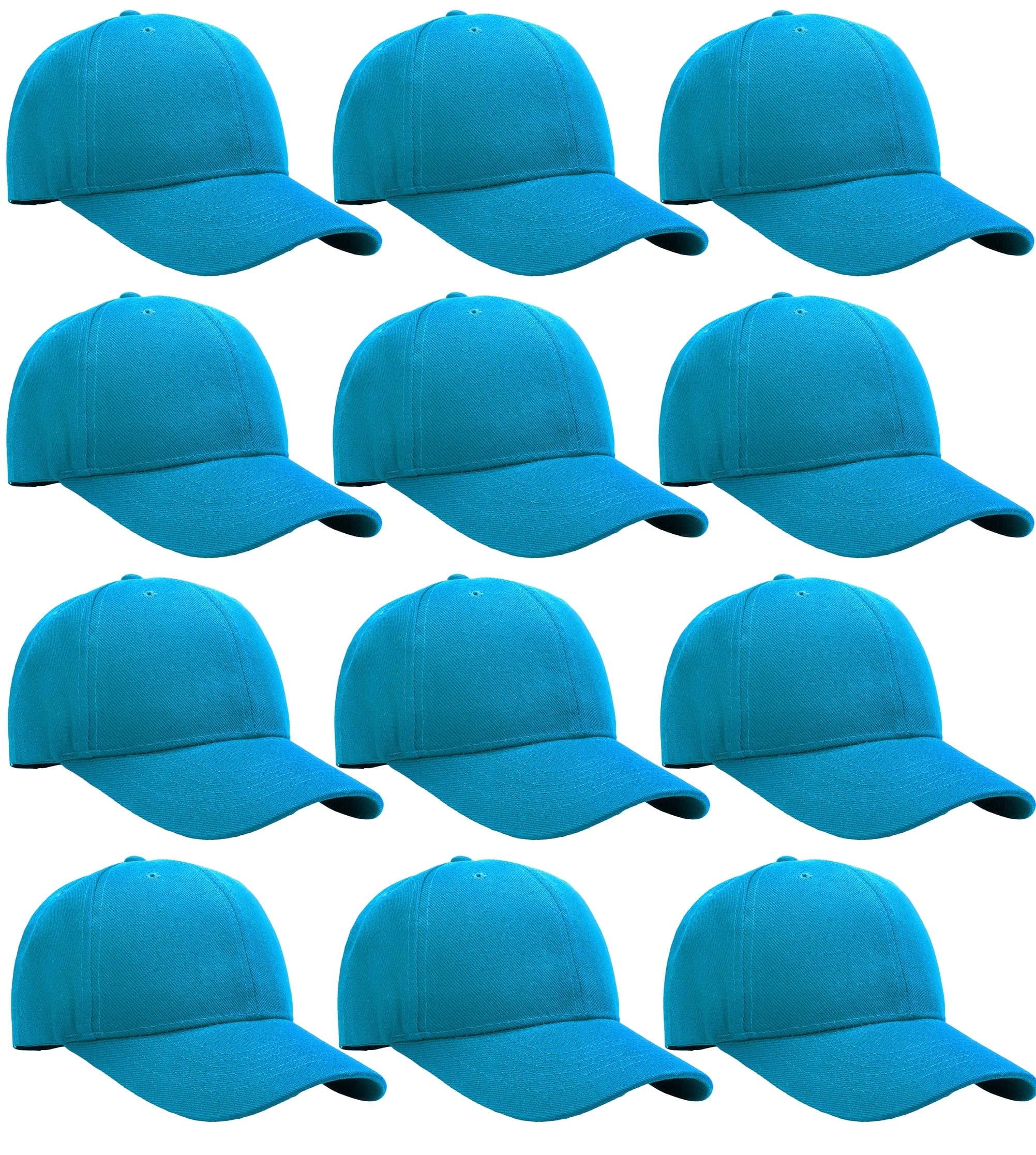 Falari Wholesale 12-Pack Baseball Cap Adjustable Size Plain Blank Solid ...