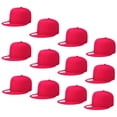 thumbnail image 1 of Falari Wholesale 12 Pack Snapback Hat Cap Hip Hop Style Flat Bill Blank Solid Color Adjustable Size Hot Pink, 1 of 6
