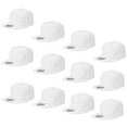 thumbnail image 1 of Falari Wholesale 12 Pack Snapback Hat Cap Hip Hop Style Flat Bill Blank Solid Color Adjustable Size White, 1 of 6