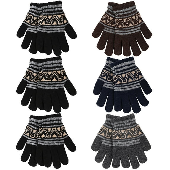 Falari Wholesale Kids Children Winter Knitted Magic Stretch Gloves School Gifts