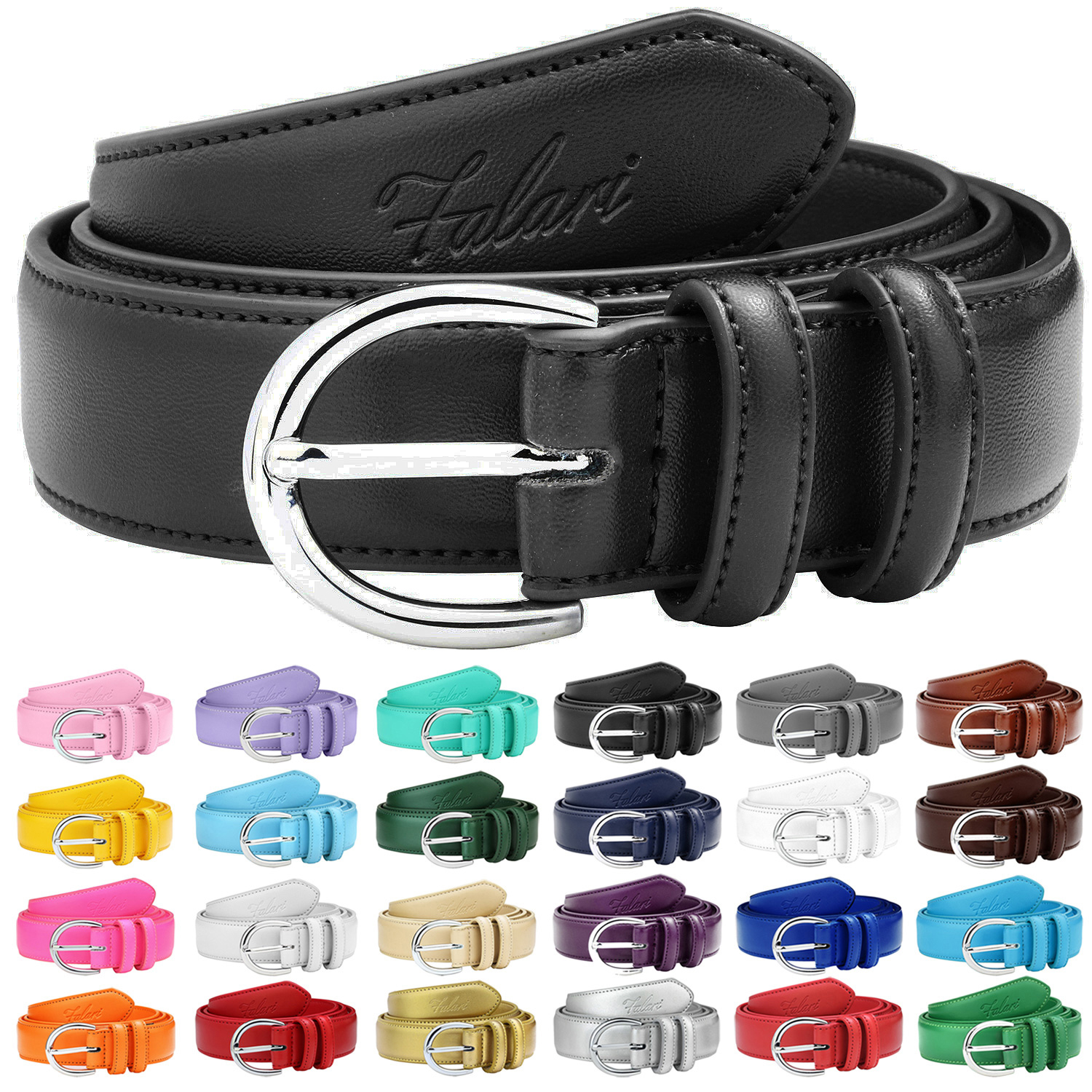 Falari Women's Genuine Leather Dress Belt photo 1