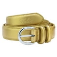 thumbnail image 1 of Falari Women Genuine Leather Belt Fashion Dress Belt With Single Prong Buckle Gold S, 1 of 6