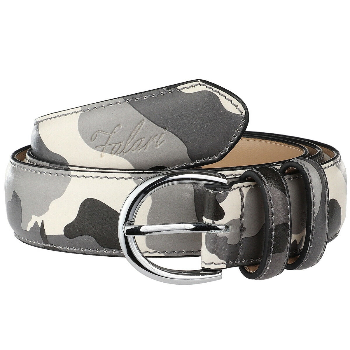 Leather belt,  Camo printed silver CAMO LEATHER BELT main image 2