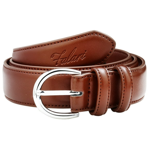 Falari Women Genuine Leather Belt Fashion Dress Belt With Single Prong Buckle Light Brown M