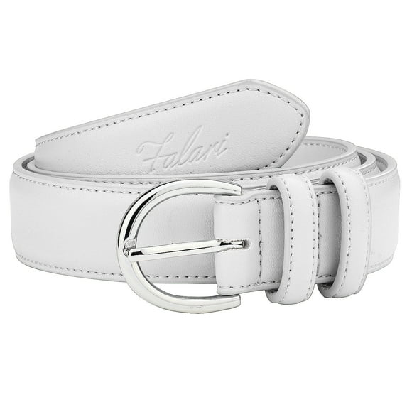 Falari Women Genuine Leather Belt Fashion Dress Belt With Single Prong Buckle Light Grey S