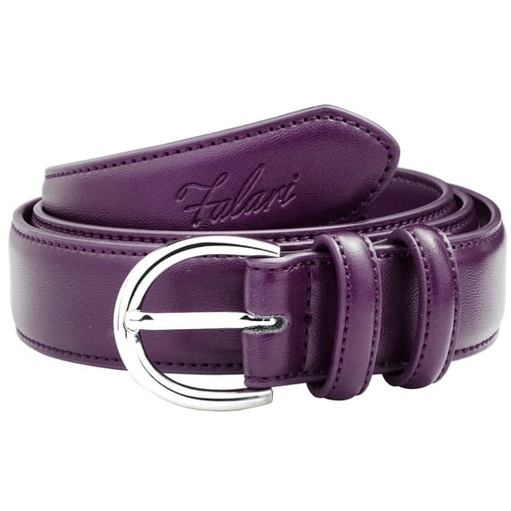 Falari Women Genuine Leather Belt Fashion Dress Belt With Single Prong Buckle Plum L