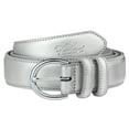 thumbnail image 1 of Falari Women Genuine Leather Belt Fashion Dress Belt With Single Prong Buckle Silver XL, 1 of 6