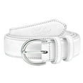 thumbnail image 1 of Falari Women Genuine Leather Belt Fashion Dress Belt With Single Prong Buckle White L, 1 of 6