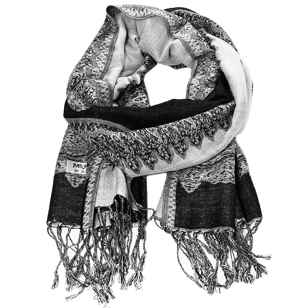 Black and sale white pashmina