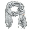 thumbnail image 1 of Falari Women's Large Double Layered Pashmina Shawl Wrap Border Pattern Scarf Silver Grey, 1 of 4