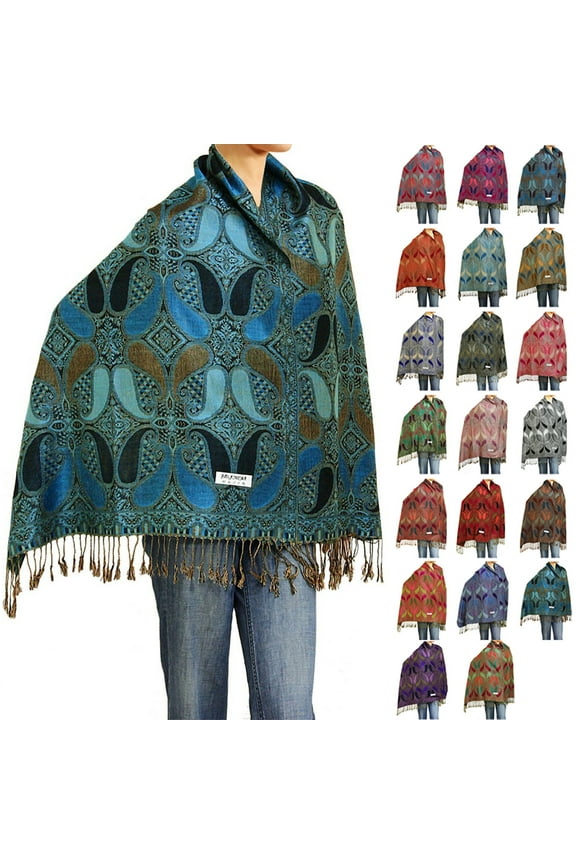Women's Paisley Woven Pashmina Shawl Wrap Scarf 80" x 27" Color # 05