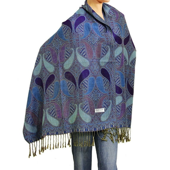 Falari Women's Paisley Woven Pashmina Shawl Wrap Scarf 80" x 27" Color # 13