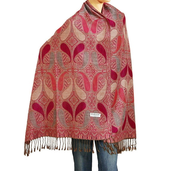 Falari Women's Paisley Woven Pashmina Shawl Wrap Scarf 80" x 27" Color # 24