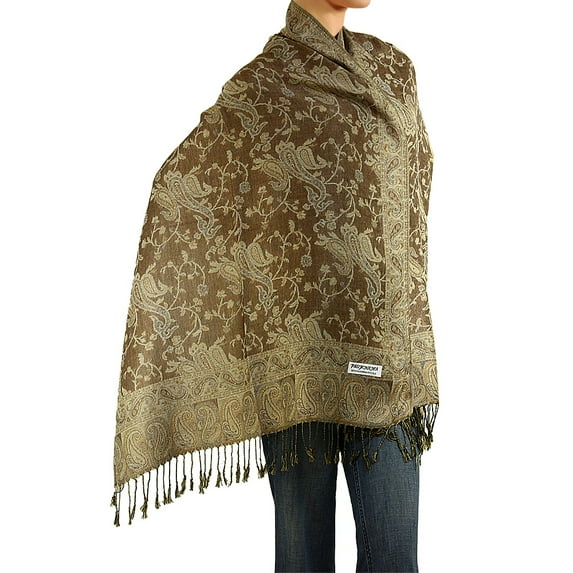 Falari Women's Reversable Paisley Woven Pashmina Shawl Wrap Scarf