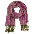 thumbnail image 1 of Falari Women's Silk Pashmina Reversible Paisley Woven Shawl Wrap Scarf, 1 of 3
