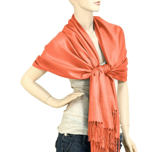 Falari Women's Solid Color Pashmina Shawl Wrap Scarf 80" X 27"