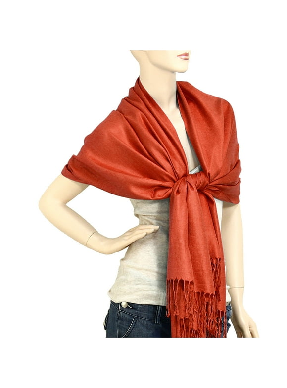 Falari Women's Solid Color Pashmina Shawl Wrap Scarf 80" X 27"