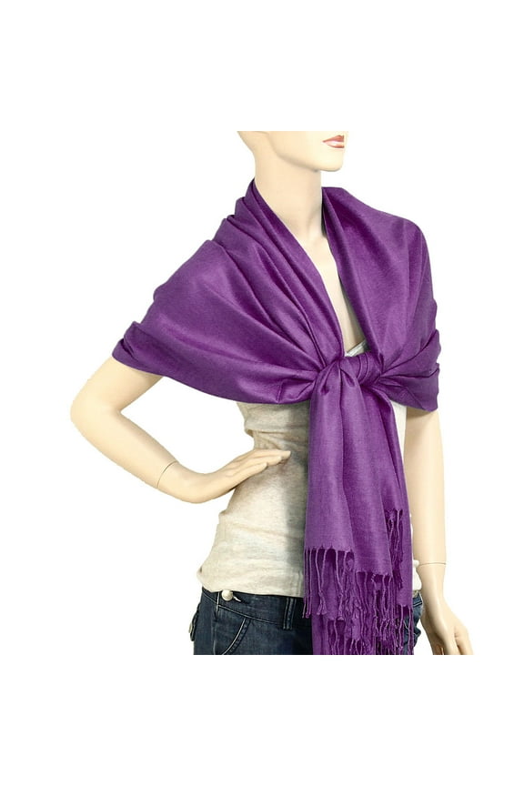 Women's Solid Color Pashmina Shawl Wrap Scarf 80" X 27"