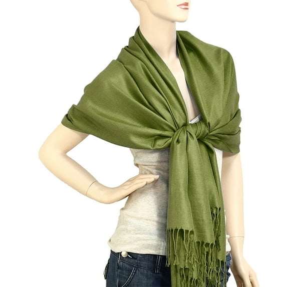 Falari Women's Solid Color Pashmina Shawl Wrap Scarf 80" X 27"