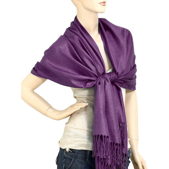 Falari Women's Solid Color Pashmina Shawl Wrap Scarf 80" X 27"