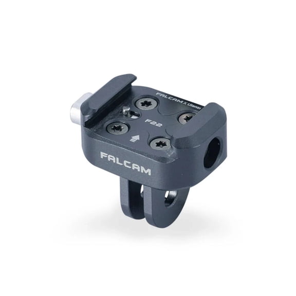 Falcam F22 Double Ears Quick Release Base for Action Cameras Aluminum Alloy Mount Adapter for GoPro DJI Action Helmet Tripod Car Rigs 19g Lightweight Anti-Off Secure Lock Design