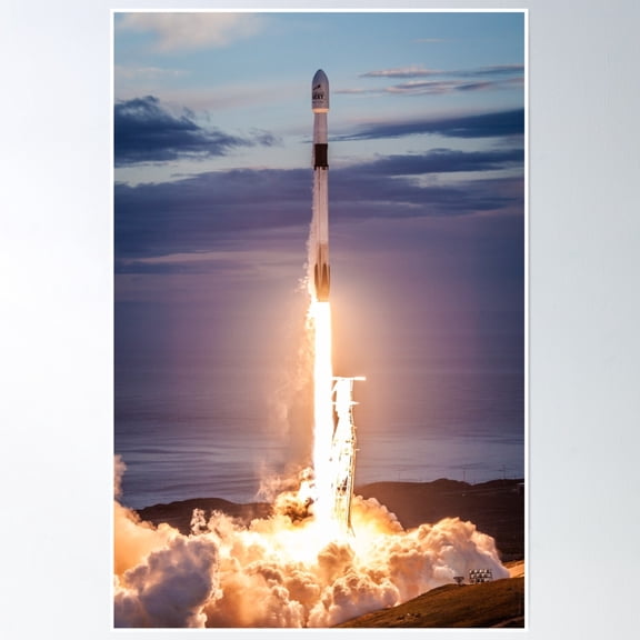 Falcon 9 Launch Poster Wall Art, Modern Wall Decor, 16x24 UNFRAMED