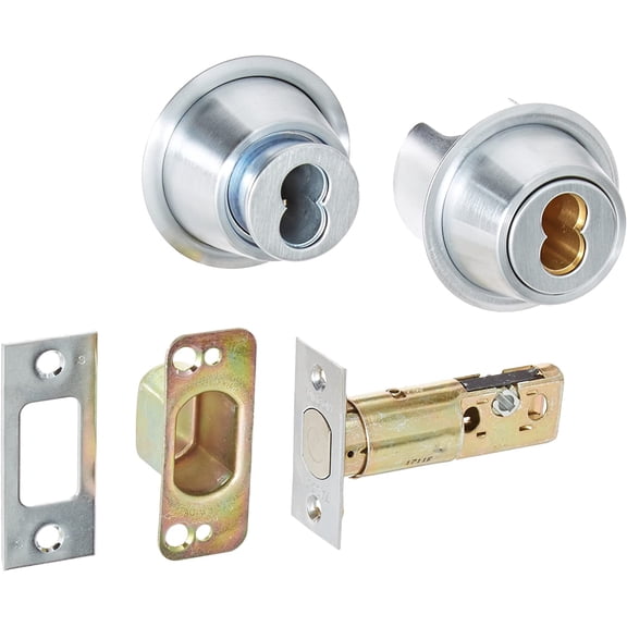 Falcon D131BD 626 (SFIC) D100 Series Grade 1 Non-Handed Heavy Duty Deadlock, Deadbolt Chasis, Double Cylinder, Small Format Interchangeable Core, Satin Chrome Finish