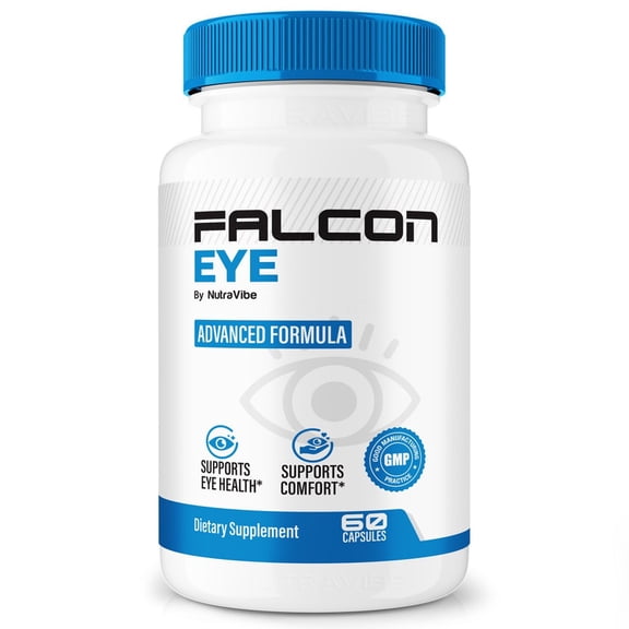 Falcon Eye Capsules Daily Eye Care with Original Blend to Support Visual Wellness, Eye Comfort & Vision | Just 2 Gentle, Easy-to-Swallow Pills (60 Capsules)
