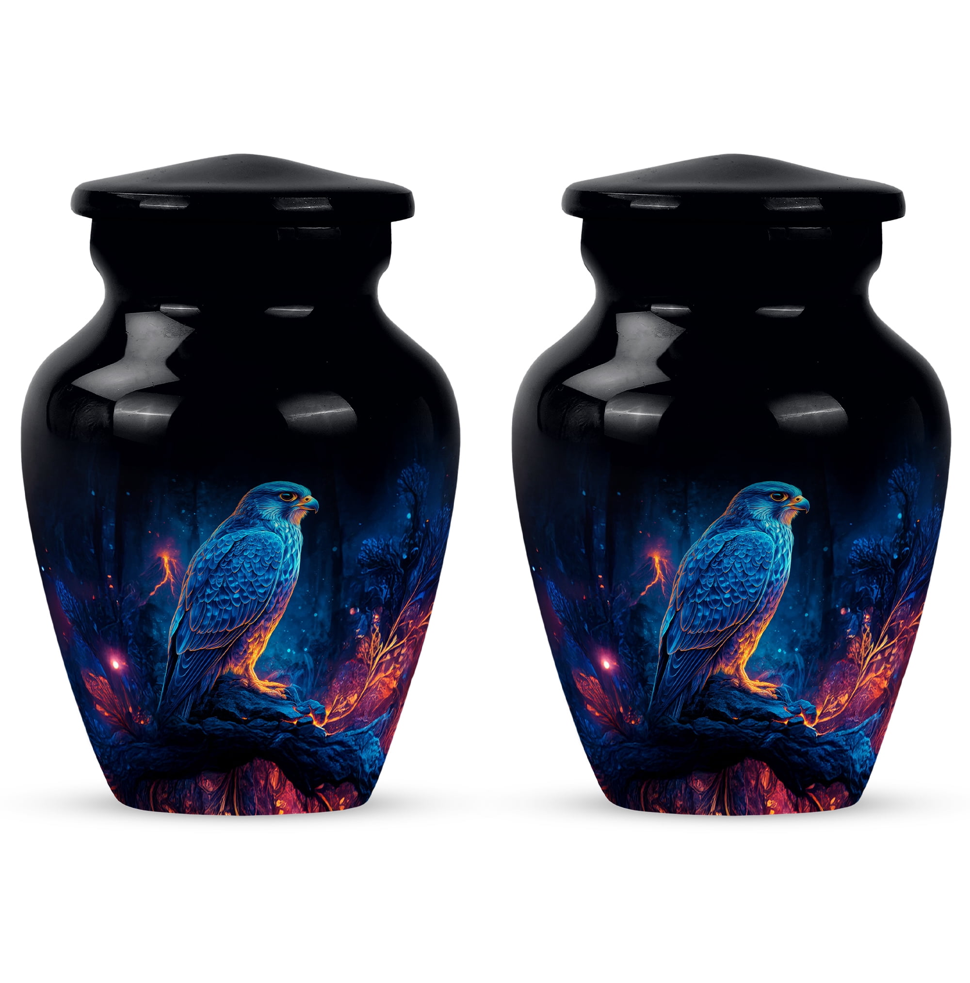 Falcon Funeral Urns For Adult Ashes Men, Small Cremation Urns For Human Ashes, Adult Urn For Human Ash Men, Urn For Human Ash Adult Female (Size 3 Inch Set Of 2)