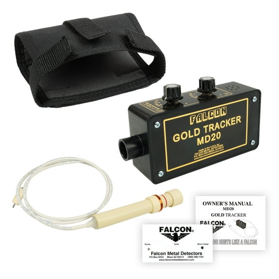 Falcon Gold Tracker MD20 Metal Detector 300kHz Probe with Belt Holster