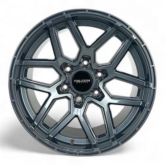 Falcon Wheels T9-7983-15-GM 17 x 9 in. T9 Atlas Series Cast Aluminum Wheel, Full Glossy Gunmetal