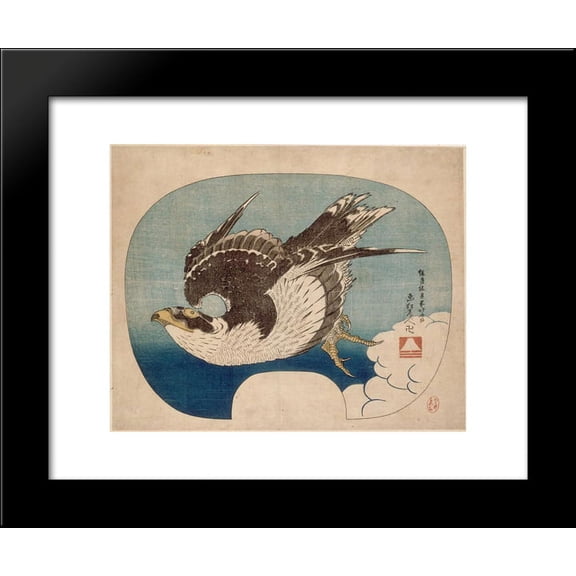 Falconinflight 20x24 Framed Art Print by Katsushika Hokusai