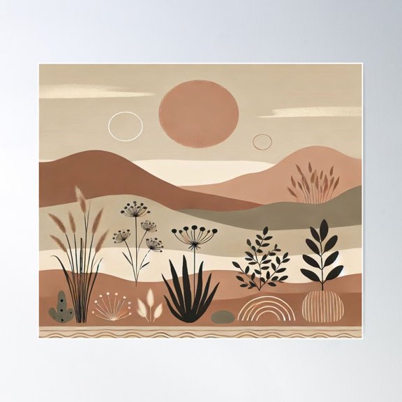 Falcon88 Presents Edition - Boho Aesthetic (Nature And Calm) Poster Wall Art, Modern Wall Decor For Living Room Bedroom, 16x24 UNFRAMED