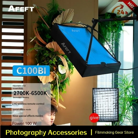 Falconeyes AFEFT 100W Foldable Rollable Cloth LED Video Light Studio light 2700K-6500K 11000Lux Fill light APP Control for Photography For Video Shooting