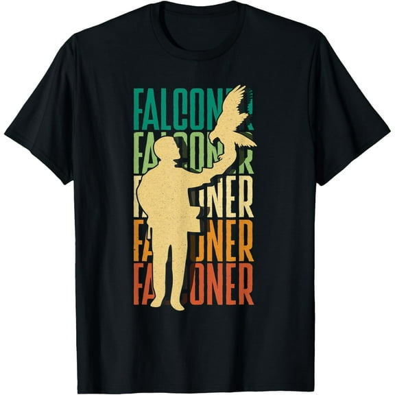 Falconry Birder Ornithology Falconer T-ShirtMen and women, White Black T-shirt, size: Extra large S-4XL